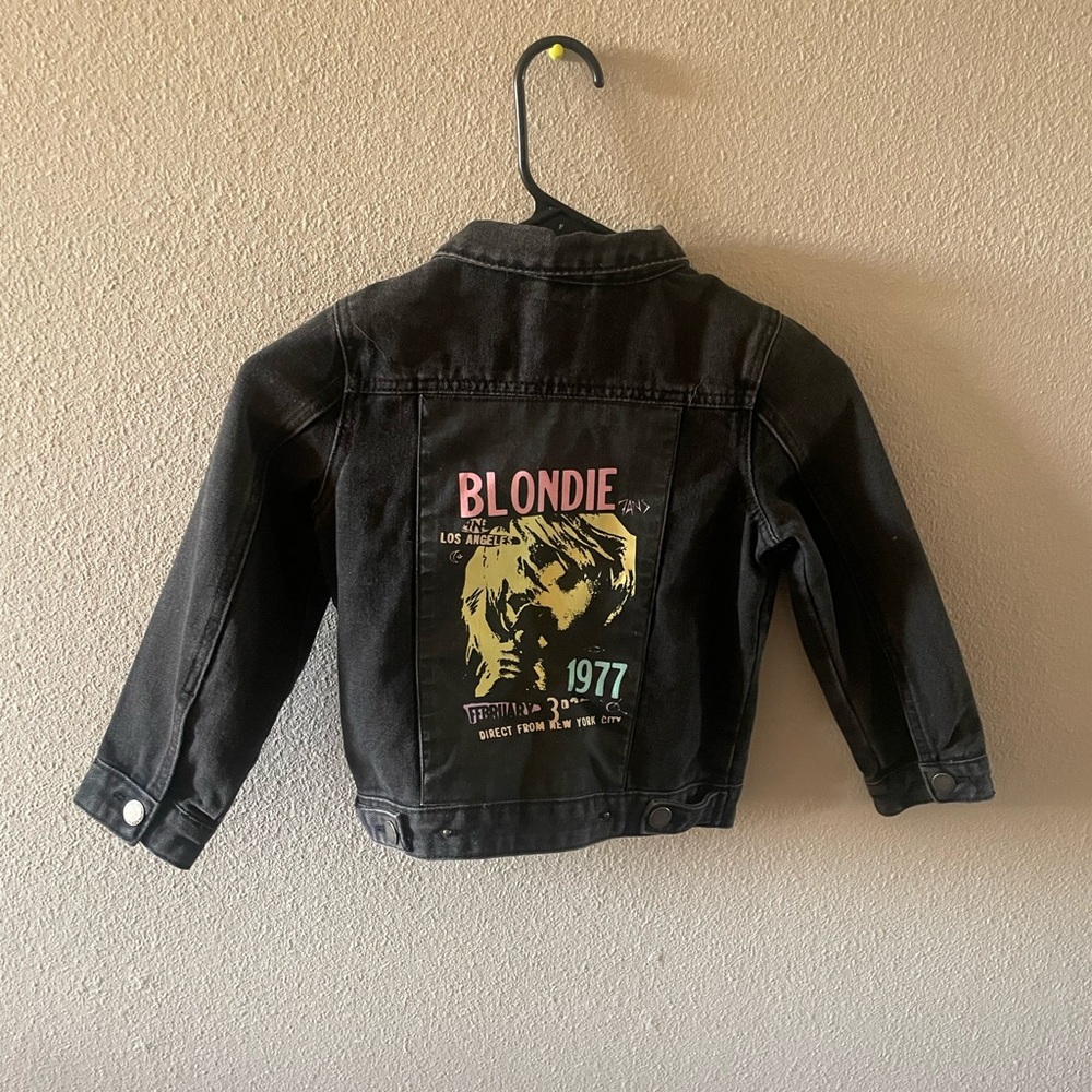 Cotton On Black BLONDIE Graphic Jean Jacket for Kids sz 5/6